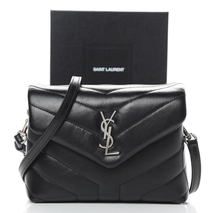 Saint Laurent Calfskin Y Quilted Monogram Toy Loulou Crossbody Bag Black 13 of 13