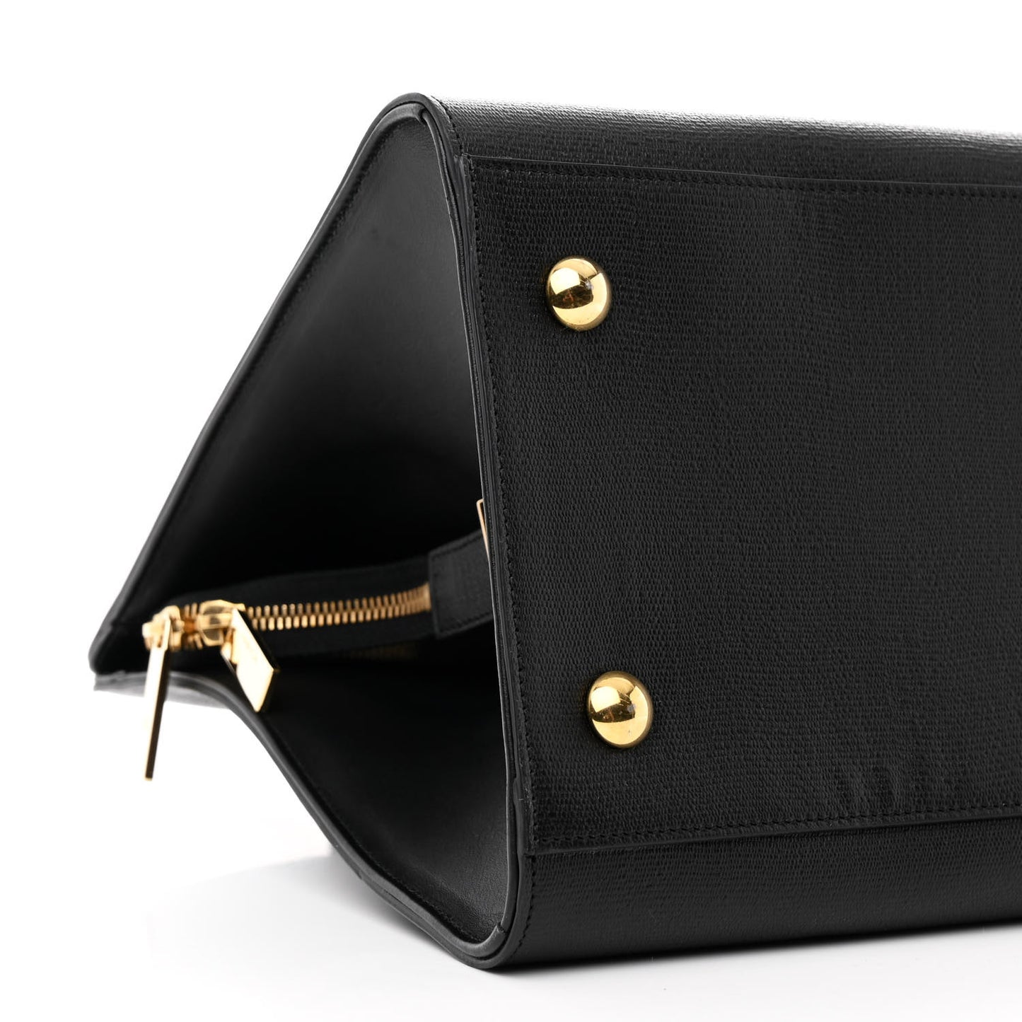 Textured Calfskin Medium Classic Y Cabas Black