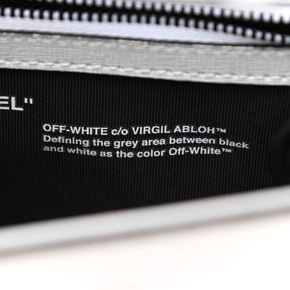 Off-White Saffiano Striped Diag Binder Flap Bag White Black 7 of 11
