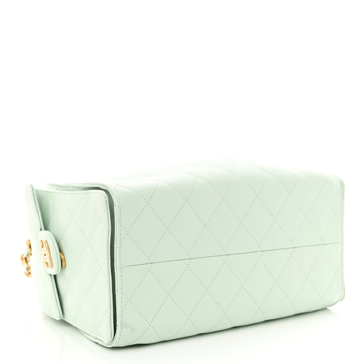 Caviar Quilted Small Chanel 25 Handbag Light Green