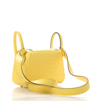 Hermes Ostrich Mini Lindy 20 Jaune Citron 2 of 4