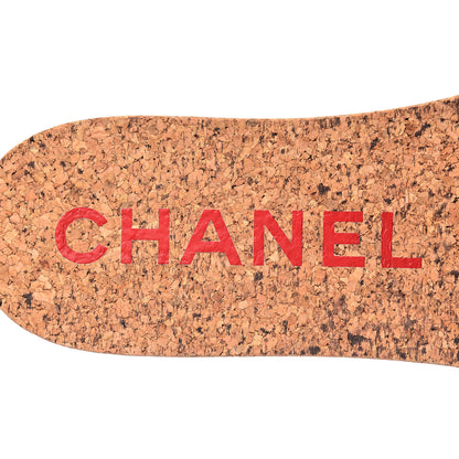 Chanel Tweed Lambskin Logo Mules 39 Pink Red 6 of 10