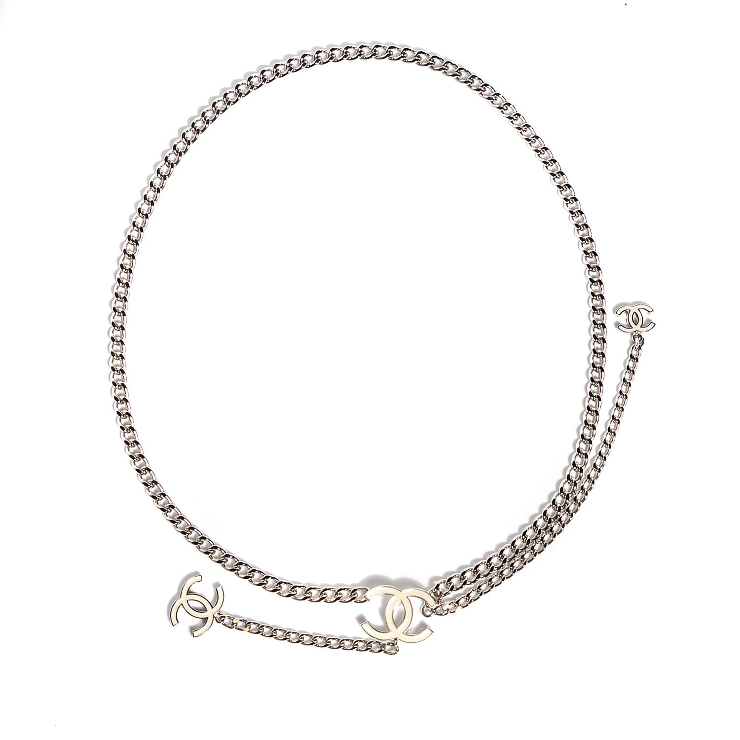 Chanel Enamel CC Ceinture Fantai Adjustable Belt Beige Silver 1 of 4