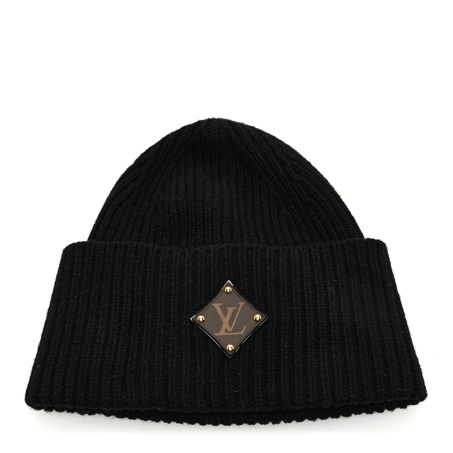 Wool LV initials Monogram Beanie Hat Black