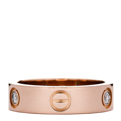 Cartier 18K Pink Gold 3 Diamond 5.5mm LOVE Ring 56 7.5 4 of 5