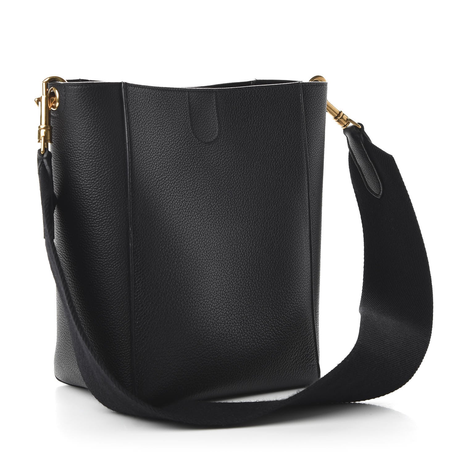 Celine Soft Grained Calfskin Small Sangle Bucket Bag Black 3 of 9