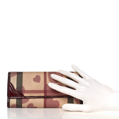 Burberry Nova Check Heart Wallet Berry Red 2 of 9