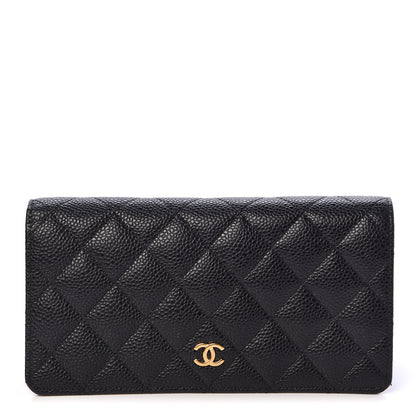 Chanel Caviar Quilted Yen Wallet Black 1 of 10
