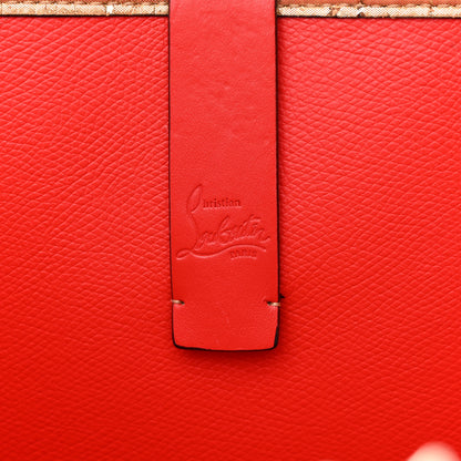 Christian Louboutin Calfskin Liege Pepite Cork Spikes East West Cabata Tote Snow 7 of 15