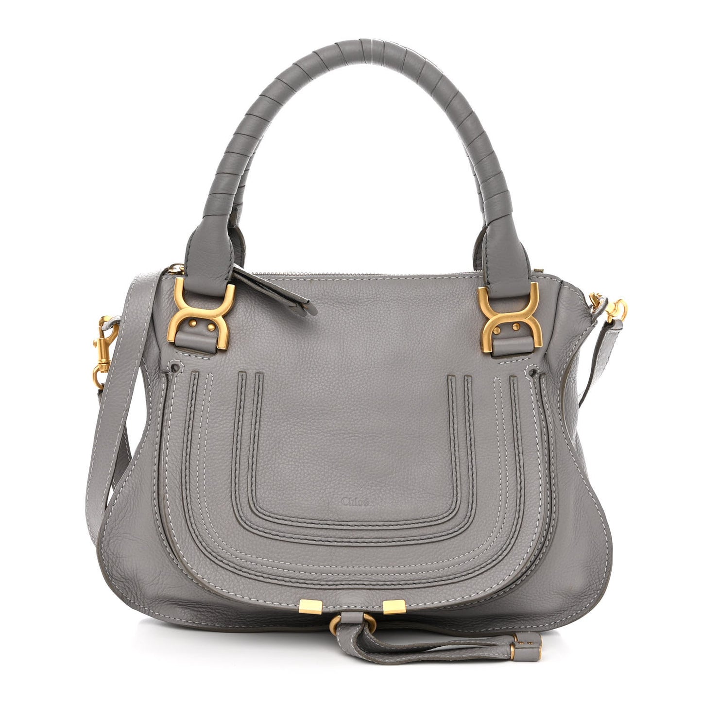 Calfskin Medium Marcie Satchel Cashmere Grey