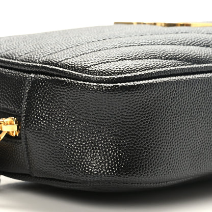 Saint Laurent Grain De Poudre Matelasse Monogram Mini Lou Camera Bag Black 8 of 9