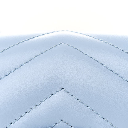 Gucci Calfskin Matelasse Monochrome GG Marmont Chain Belt Bag Porcelain Light Blue 8 of 11