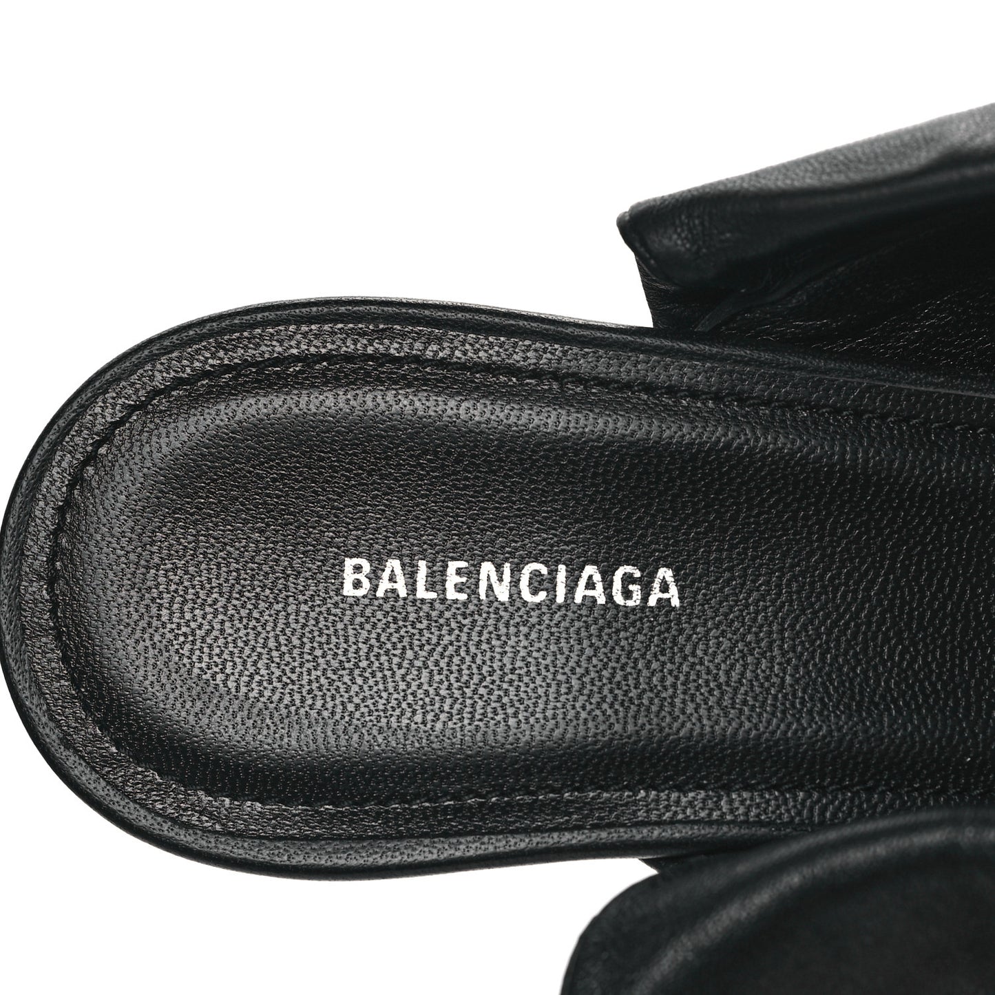 Soft Nappa Pointed Toe Wrap 40mm Mules 37 Black