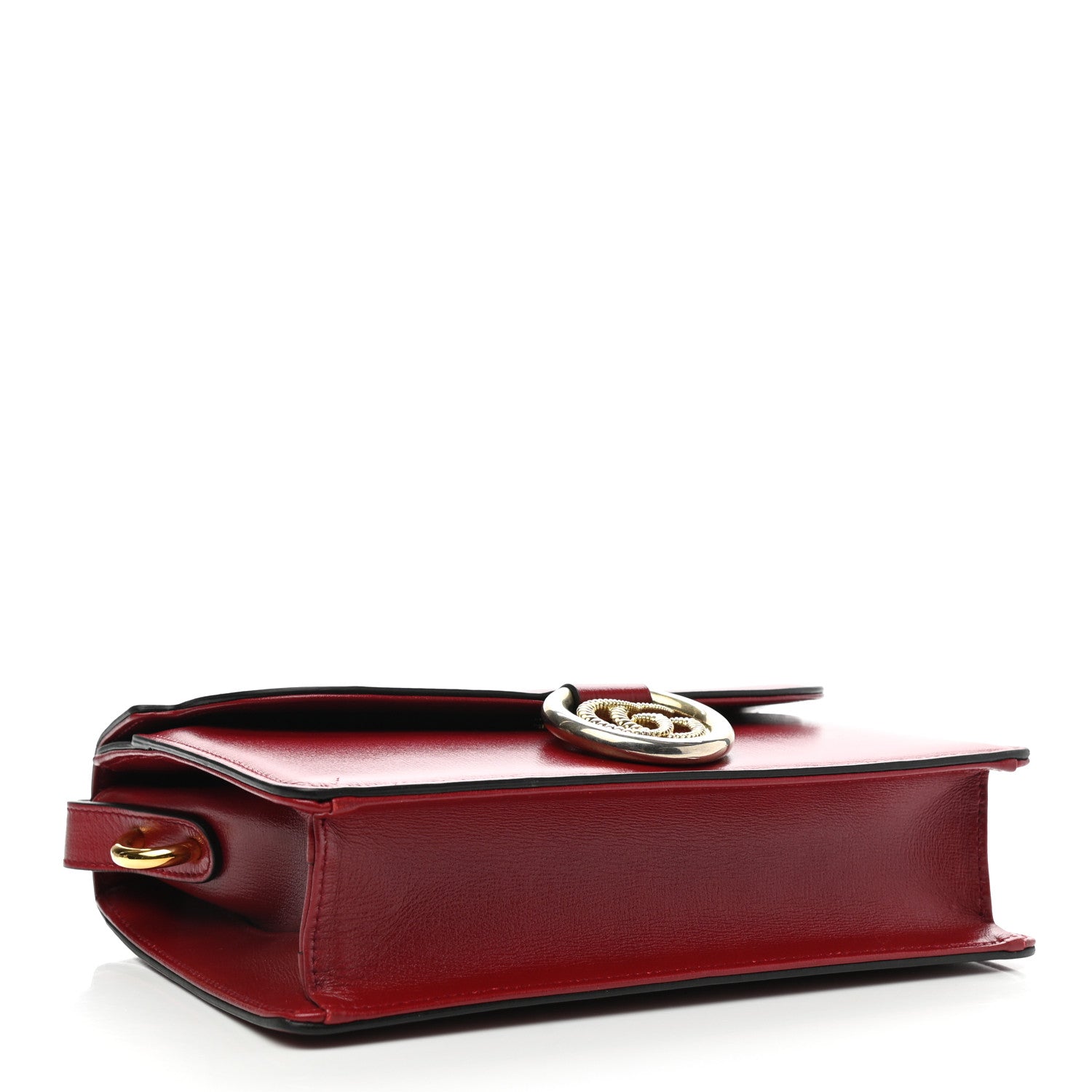 Gucci Textured Calfskin Small Torchon GG Ring Shoulder Bag New Cherry Red 4 of 11