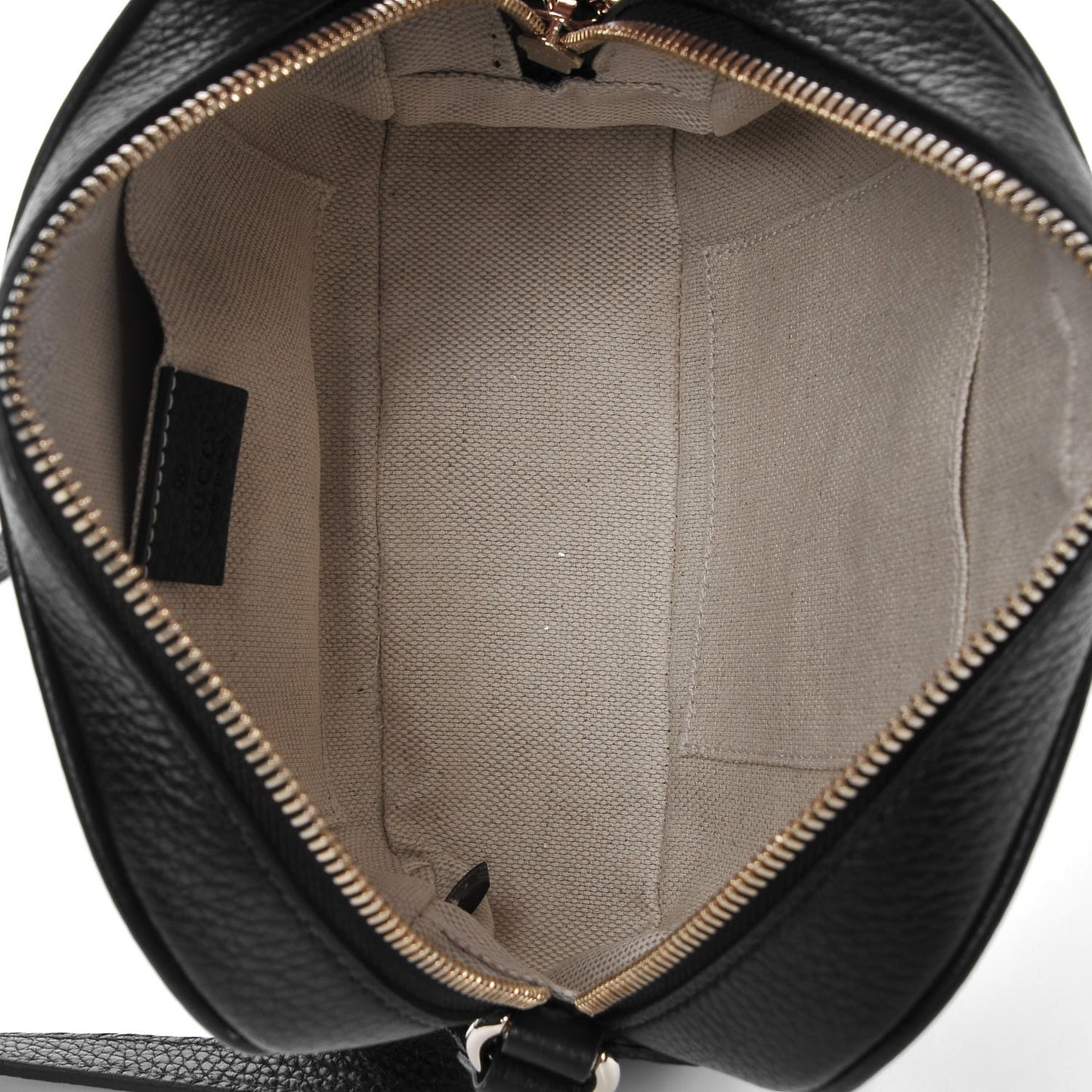 Pebbled Calfskin Small Soho Disco Bag Black