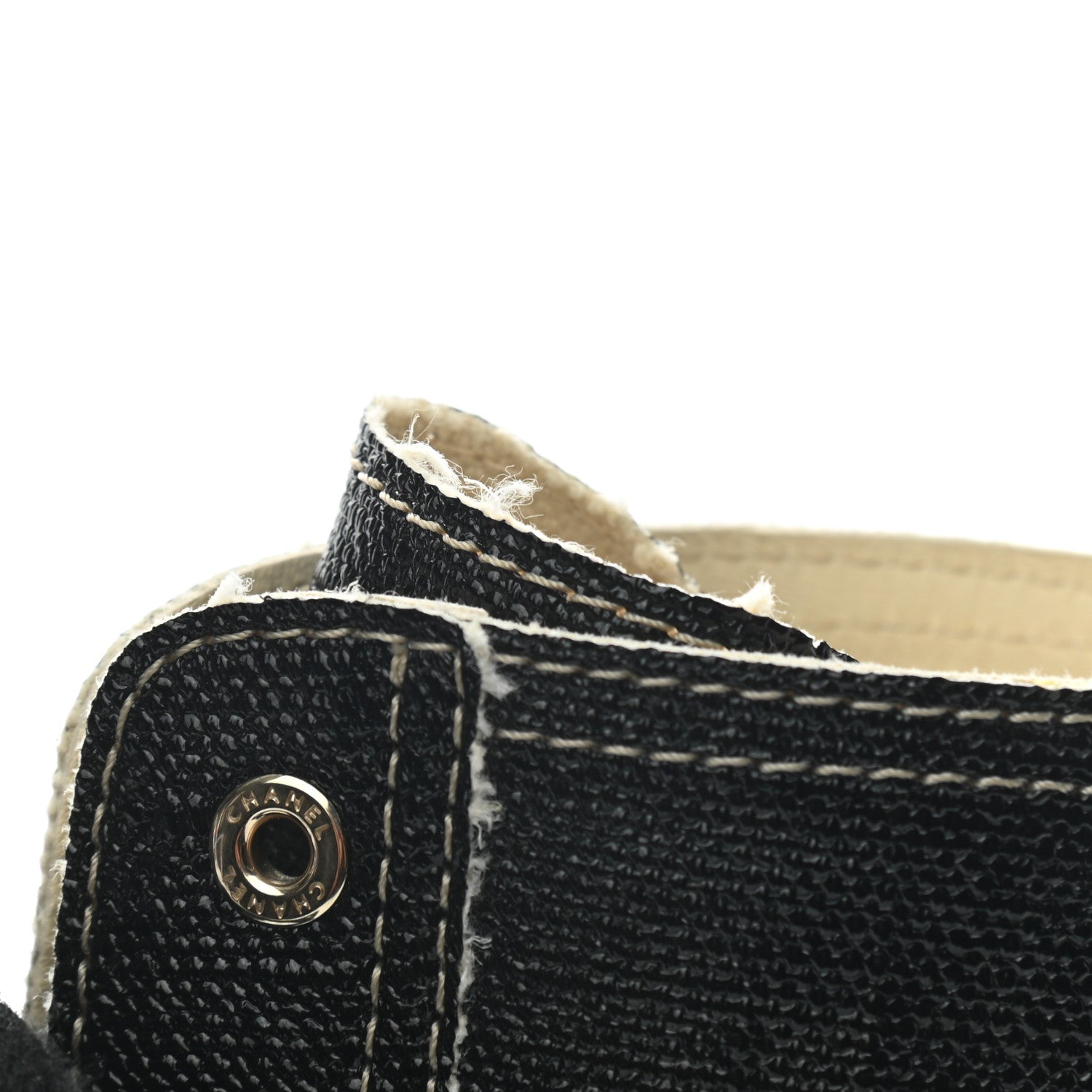 Chanel Coated Canvas Lace Up Combat Boots 39 Black 7 of 8