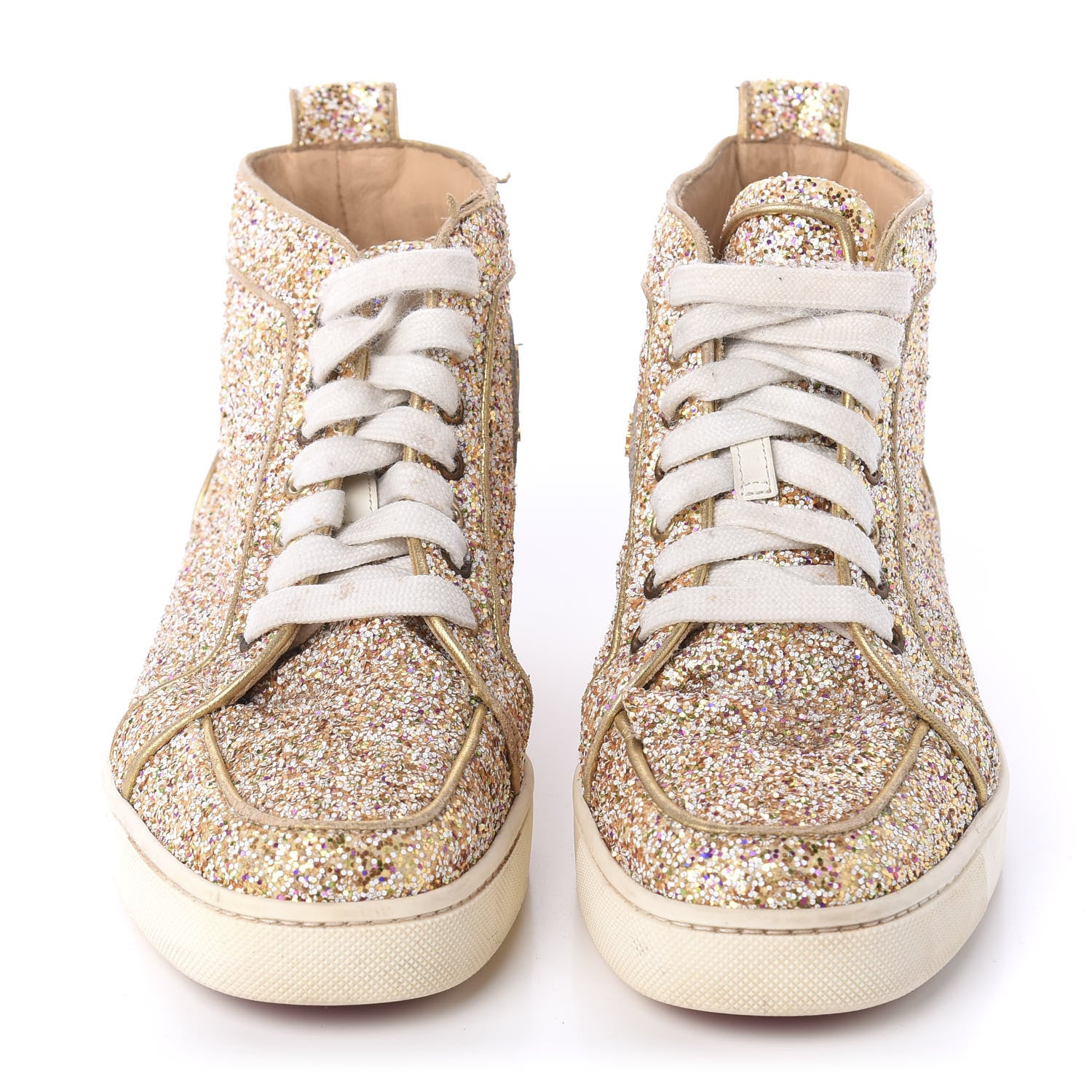 Christian Louboutin Glitter Nappa Rantus Orlato Sneakers 37.5 Multi Gold 2 of 9