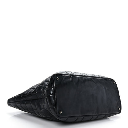 Chanel Vinyl Quilted Frozen Shopping Tote Black 4 of 10