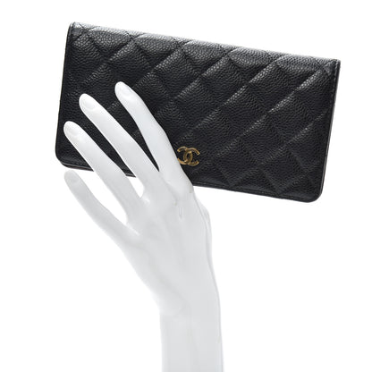 Chanel Caviar Quilted Yen Wallet Black 2 of 8
