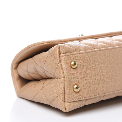 Chanel Caviar Quilted Mini Coco Handle Flap Beige 8 of 10