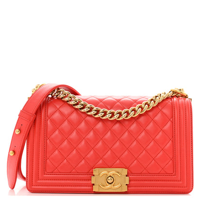 Chanel Lambskin Quilted Medium Boy Flap Red 1 of 13