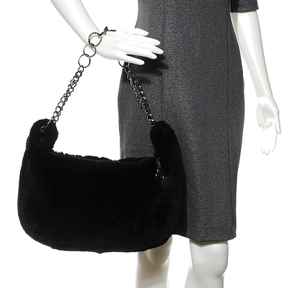 Chanel Rabbit Fur Hobo Black 2 of 7