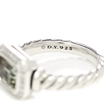 David Yurman Sterling Silver Diamond Prasiolite 8.5mm Novella Ring 52 6 5 of 6
