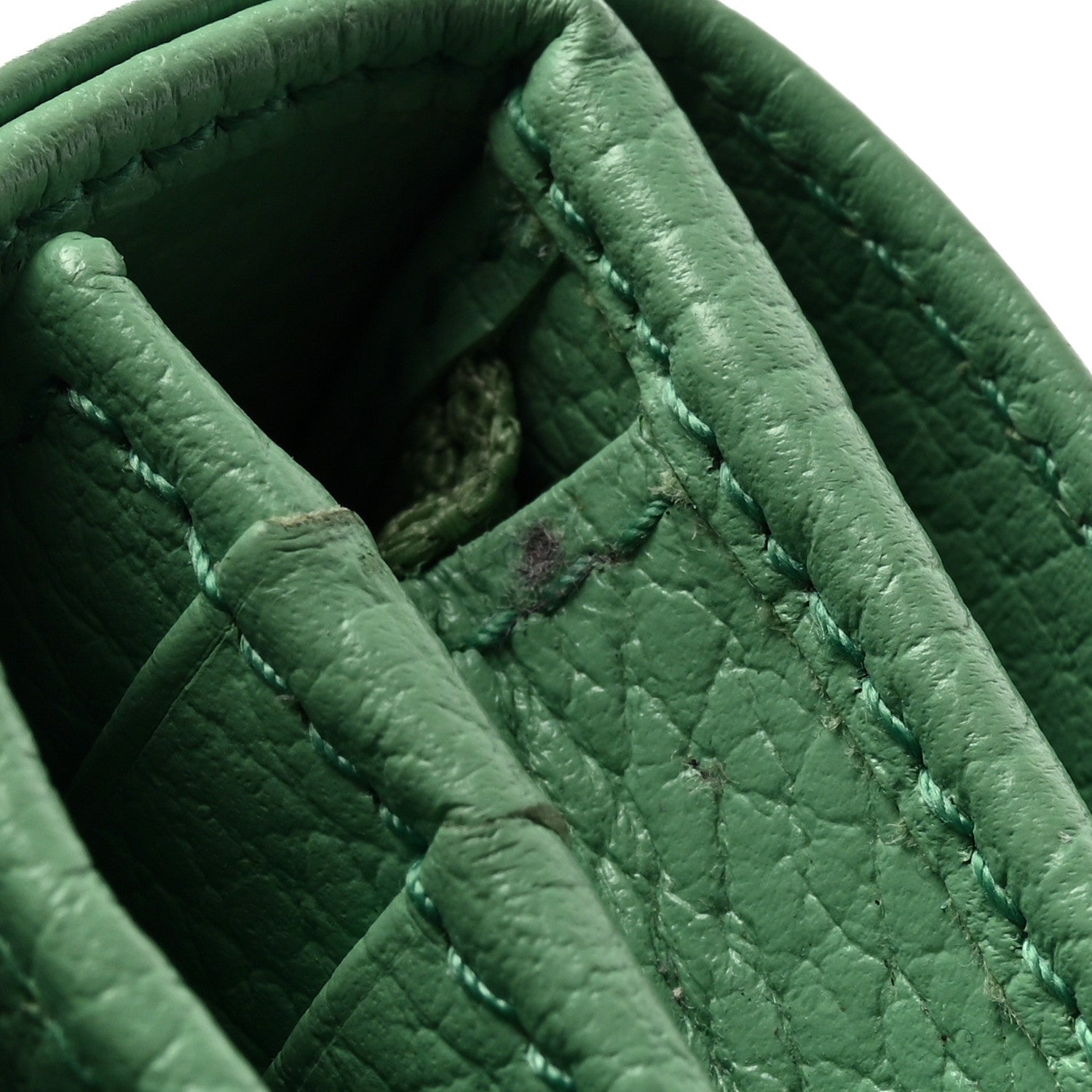 Gucci Dollar Calfskin Enamel Monochrome GG Marmont Card Case Green 9 of 9