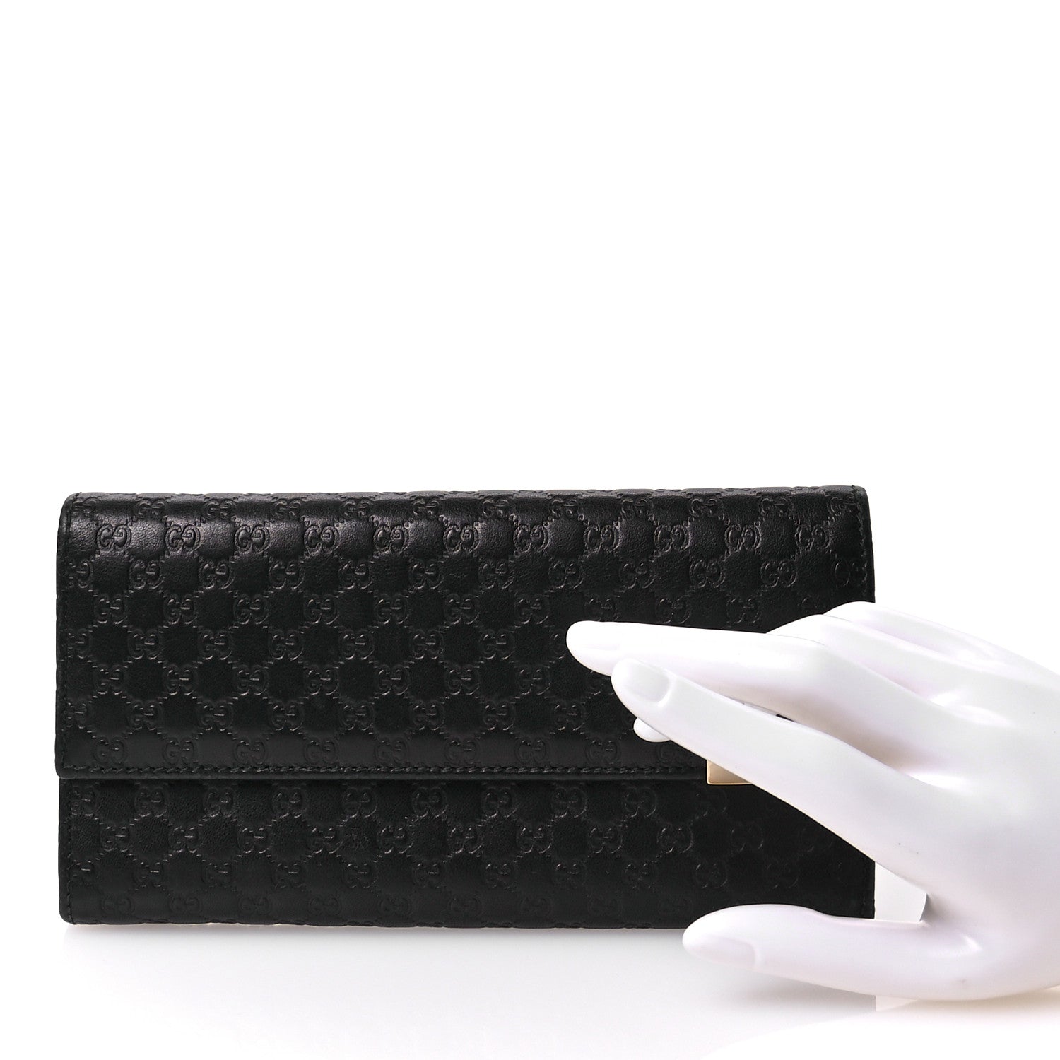 Gucci Soft Microguccissma Dice Continental Flap Wallet Black 2 of 7