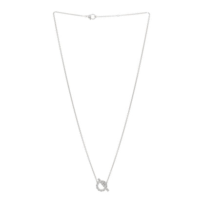 Hermes 18K White Gold Diamond Finesse Pendant Necklace 3 of 4