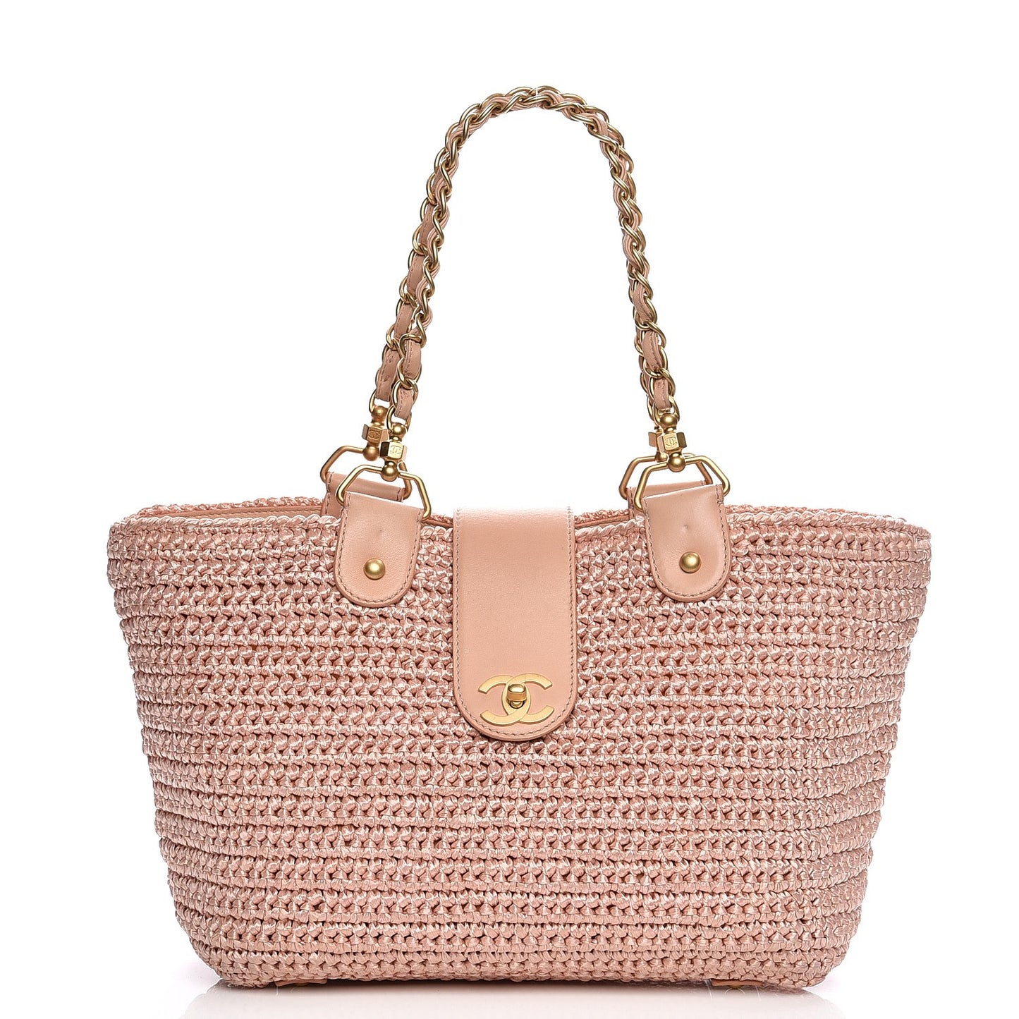 Straw Raffia Tote Pink