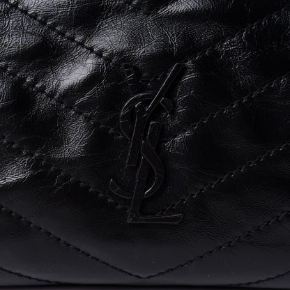 Saint Laurent Crinkled Calfskin Matelasse Monogram Niki Shoulder Bag Black 8 of 10