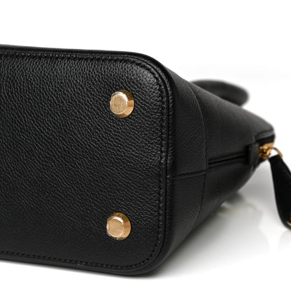 Balenciaga Grained Calfskin Logo S Ville Top Handle Bag Black White 8 of 9