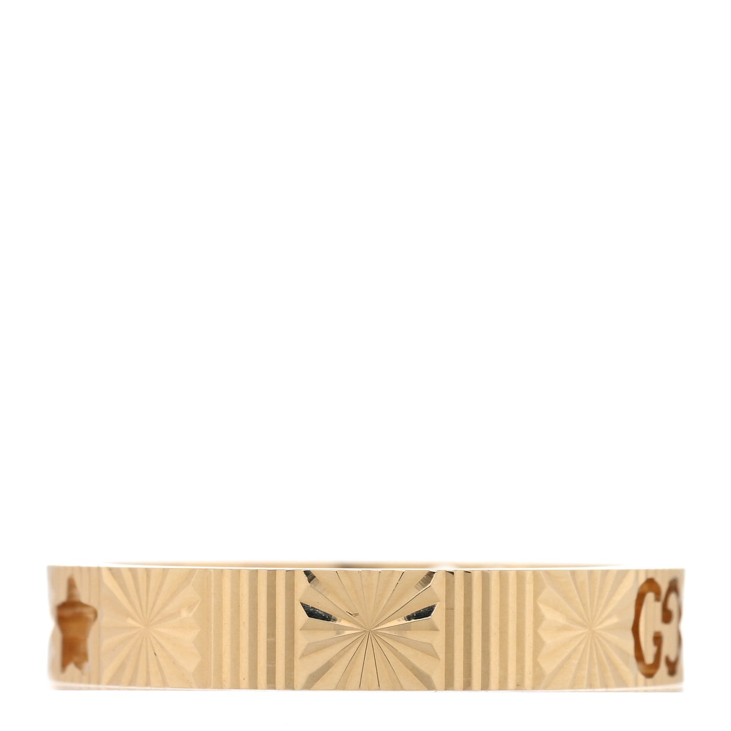 18K Yellow Gold Icon Stars Band Ring 58 8.5