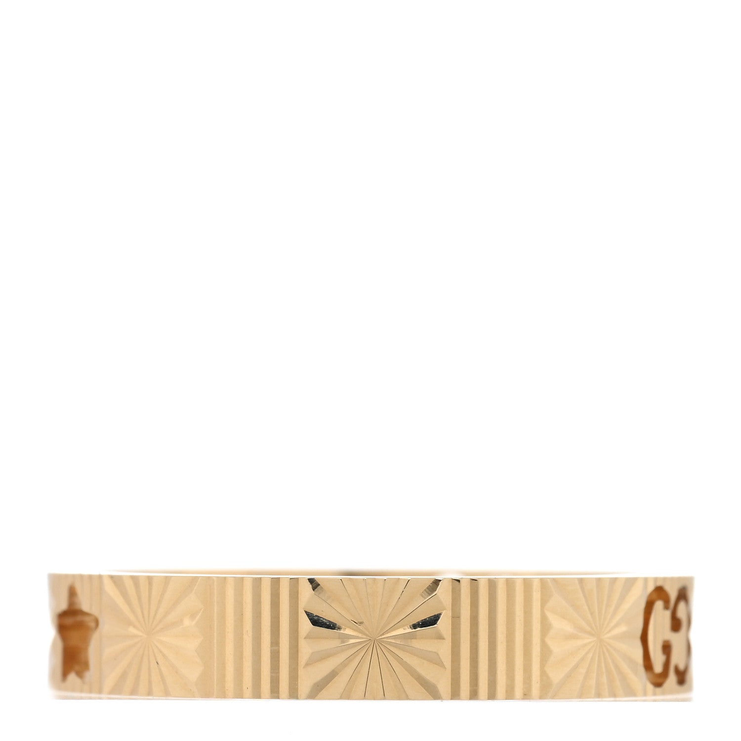 Gucci 18K Yellow Gold Icon Stars Band Ring 58 8.5 3 of 4