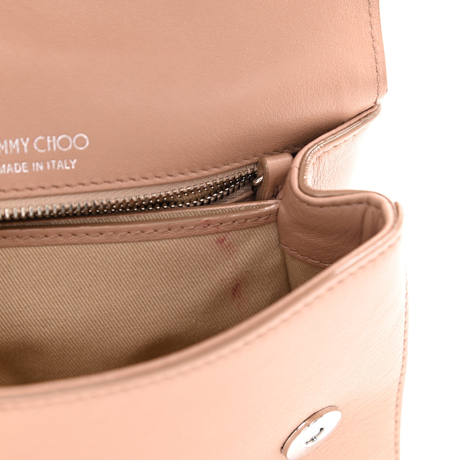 Jimmy Choo Calfskin Crystal Medium Cheri Top Handle Bag Powder Pink 12 of 17