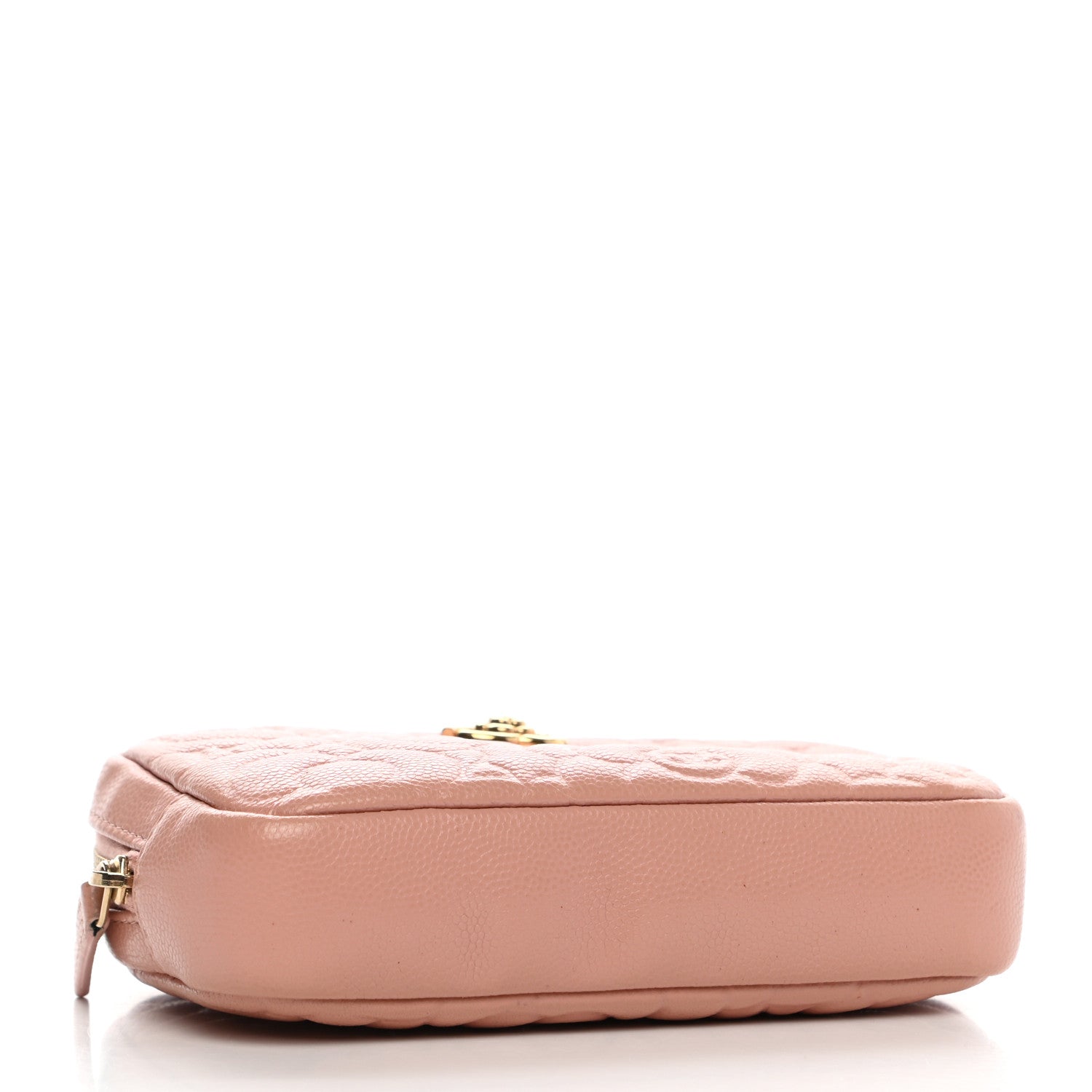 Chanel Caviar Camellia Embossed Small Cosmetic Case Nude 4 of 10