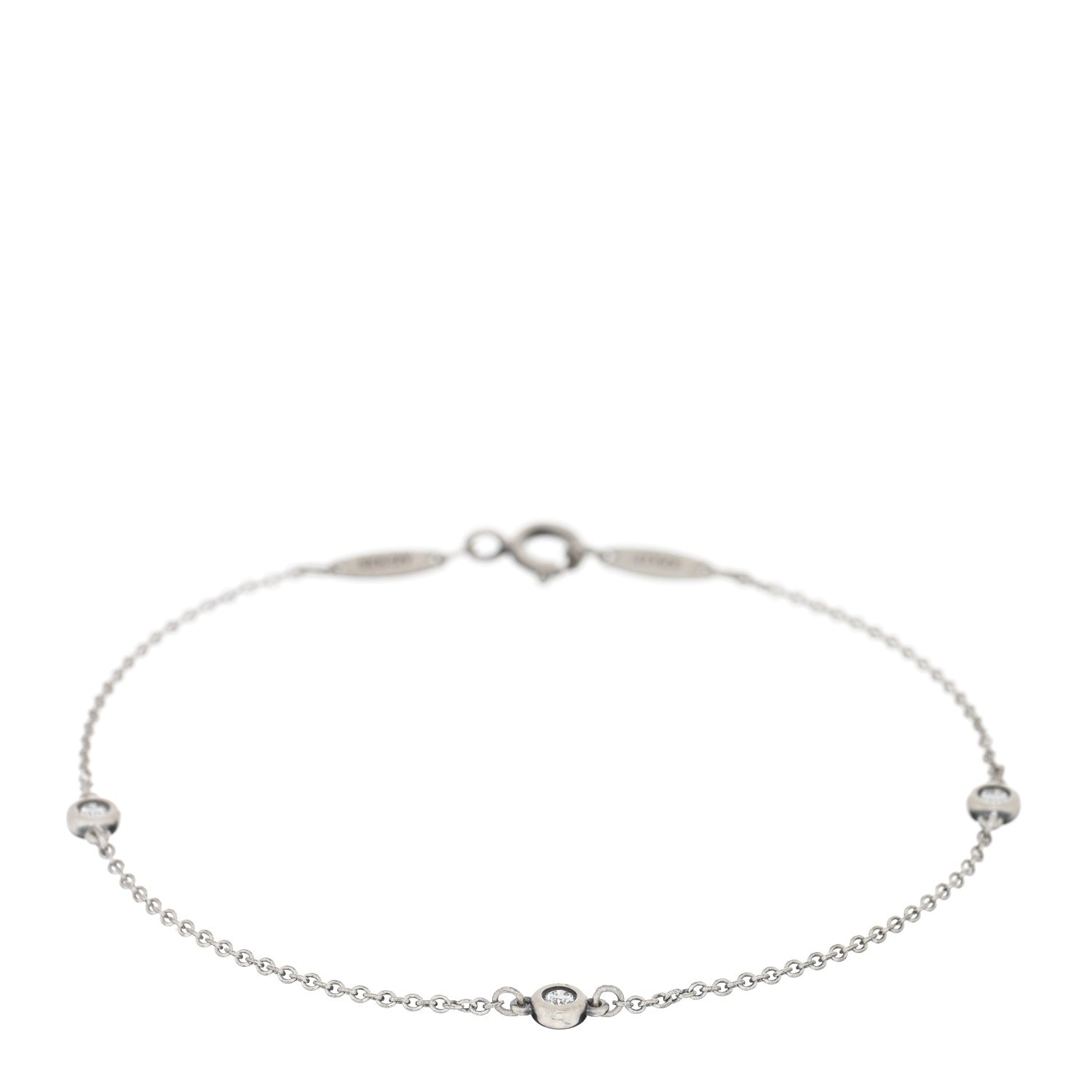 Tiffany Sterling Silver Diamond .09ct Elsa Peretti Diamonds By The Yard Bracelet 1 of 3