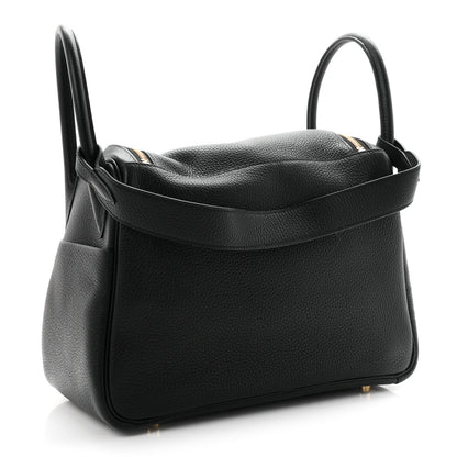 Hermes Taurillon Clemence Lindy 30 Black 3 of 11