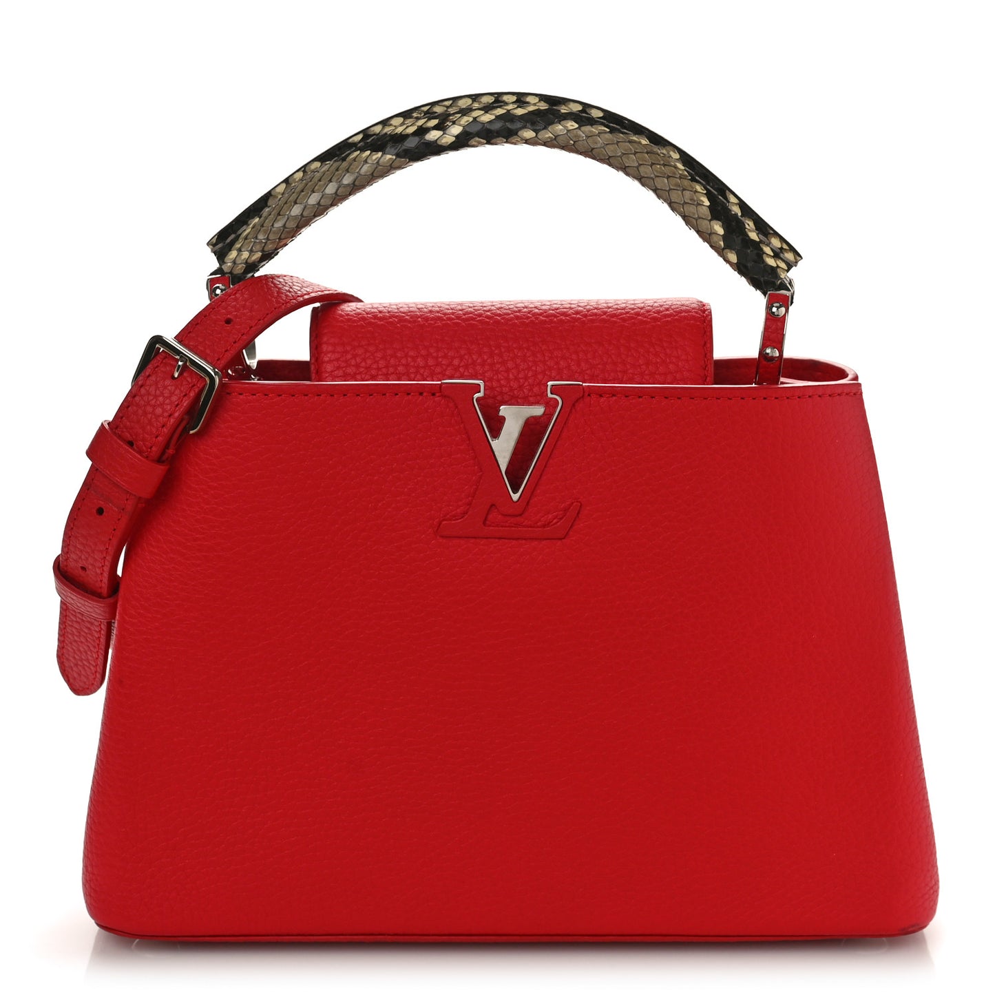 Taurillon Snakeskin Capucines PM Rubis