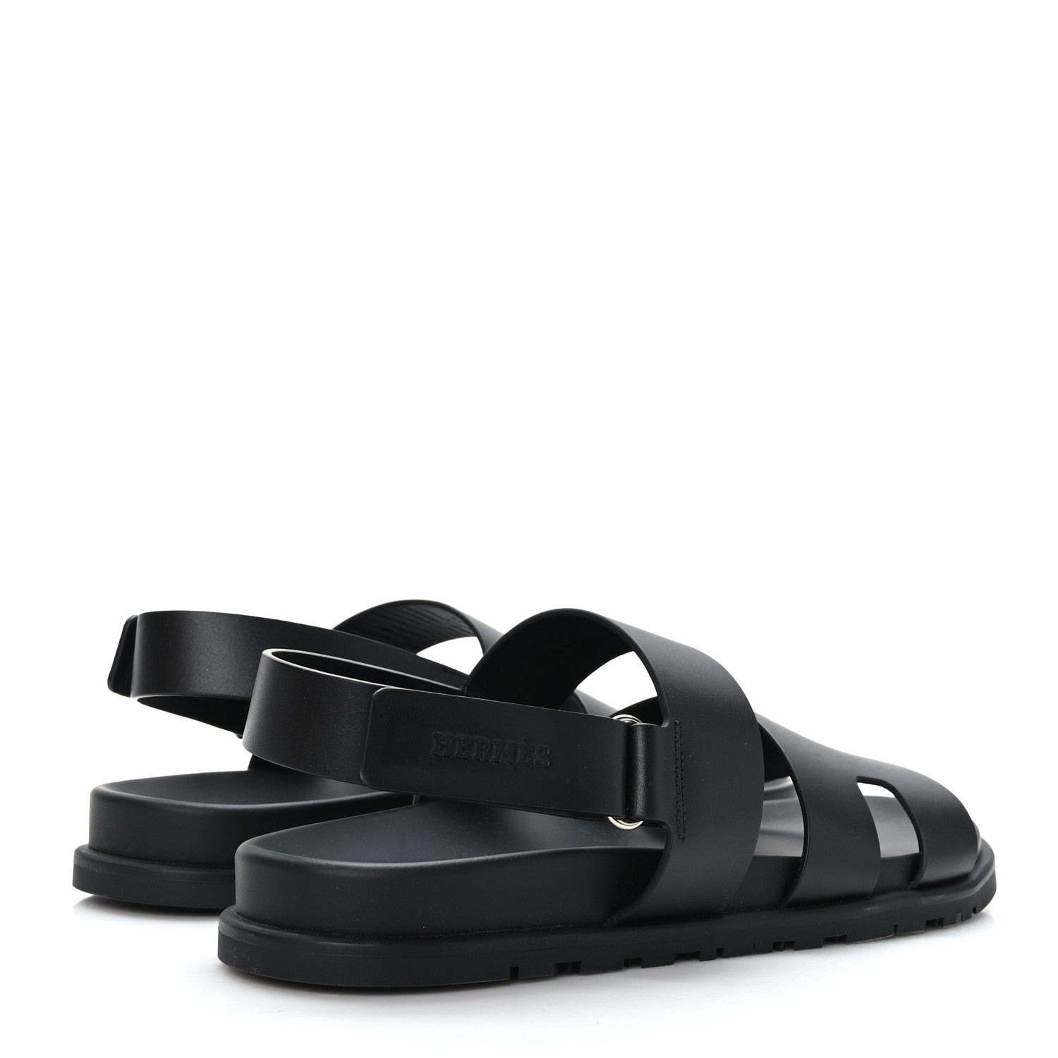 Hermes Calfskin Mens Genius Sandals 43 Black 4 of 9
