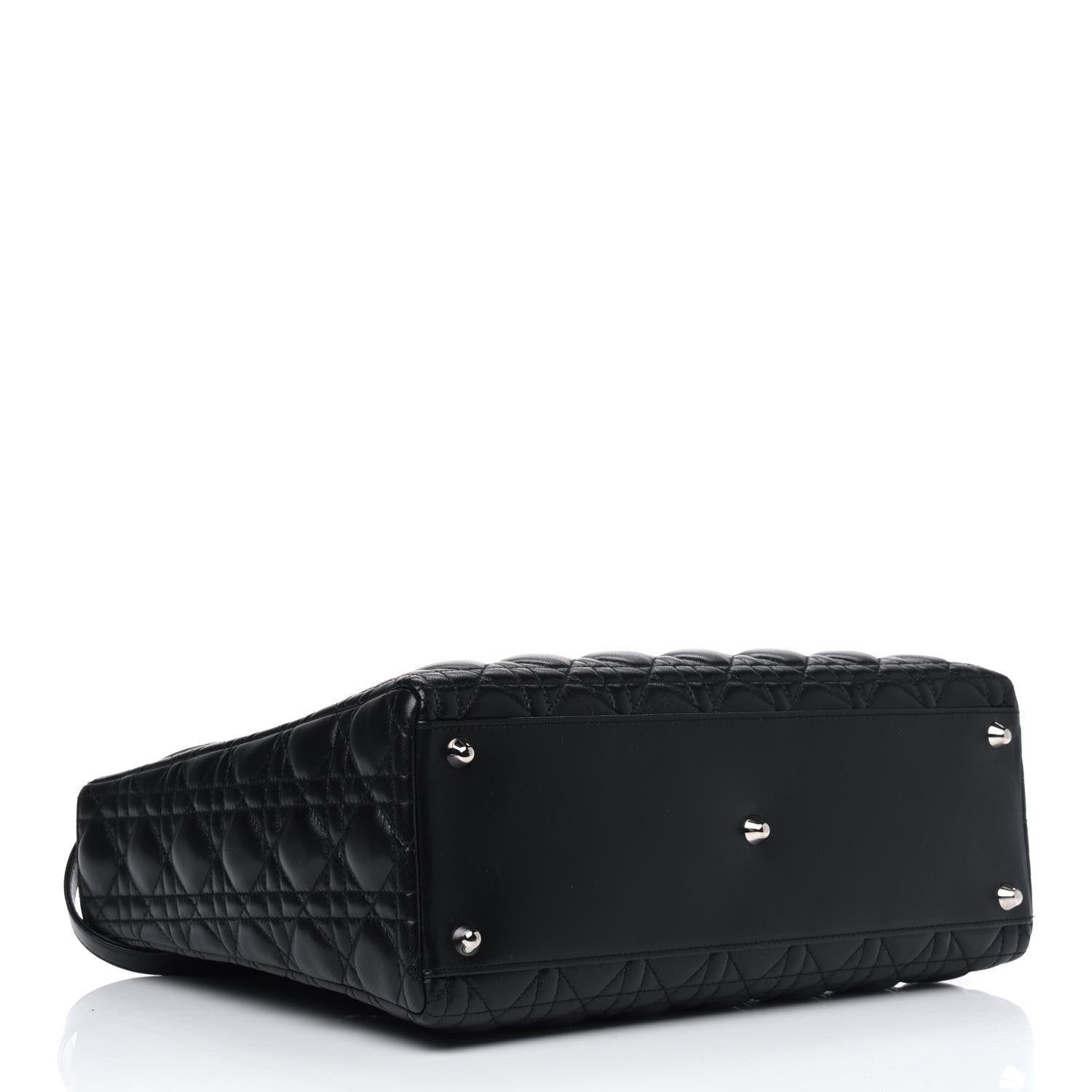 Christian Dior Lambskin Cannage Large Lady Dior Black 3 of 5