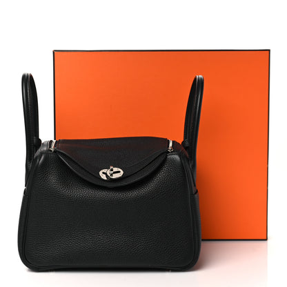 Hermes Taurillon Clemence Lindy 26 Black 11 of 11