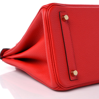 Hermes Taurillon Clemence Birkin 30 Rouge Tomate 8 of 10