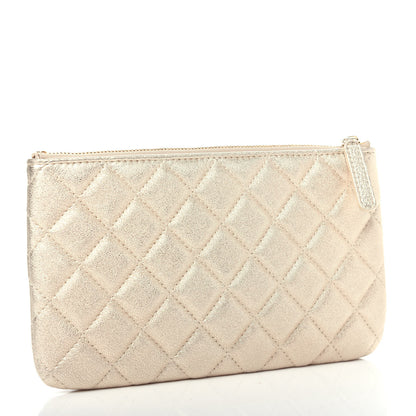 Chanel Metallic Lambskin Quilted Cosmetic Case Gold 3 of 8
