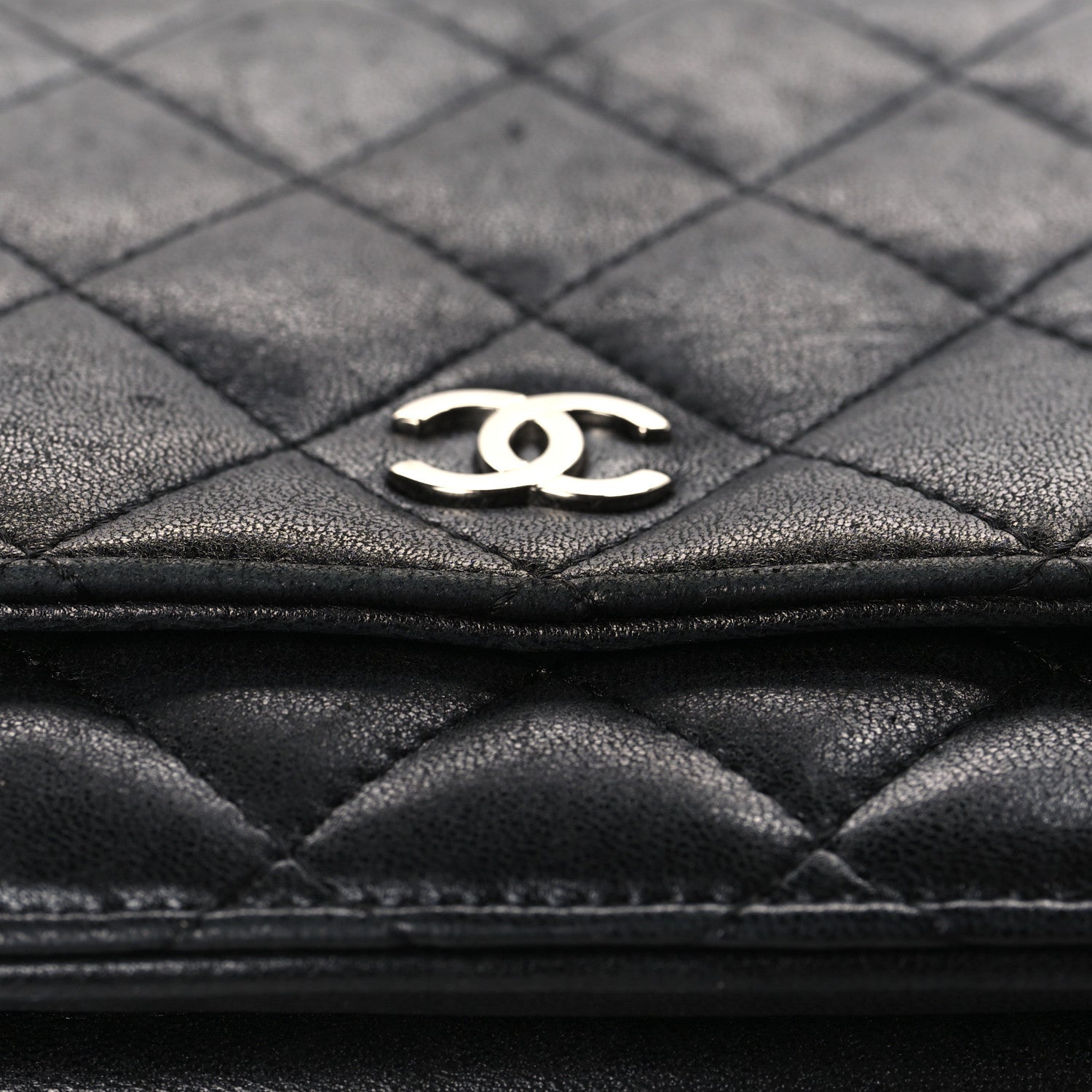 Chanel Lambskin Quilted Wallet On Chain WOC Black 12 of 12