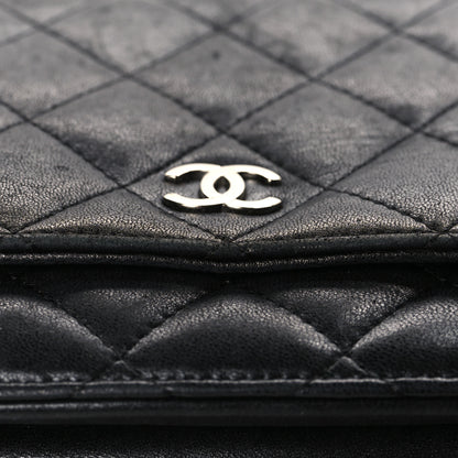 Chanel Lambskin Quilted Wallet On Chain WOC Black 12 of 12