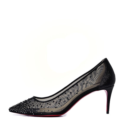 Christian Louboutin Rete Glitter Mini Specchio Strass Follies 70 Pumps 41 Black 1 of 6