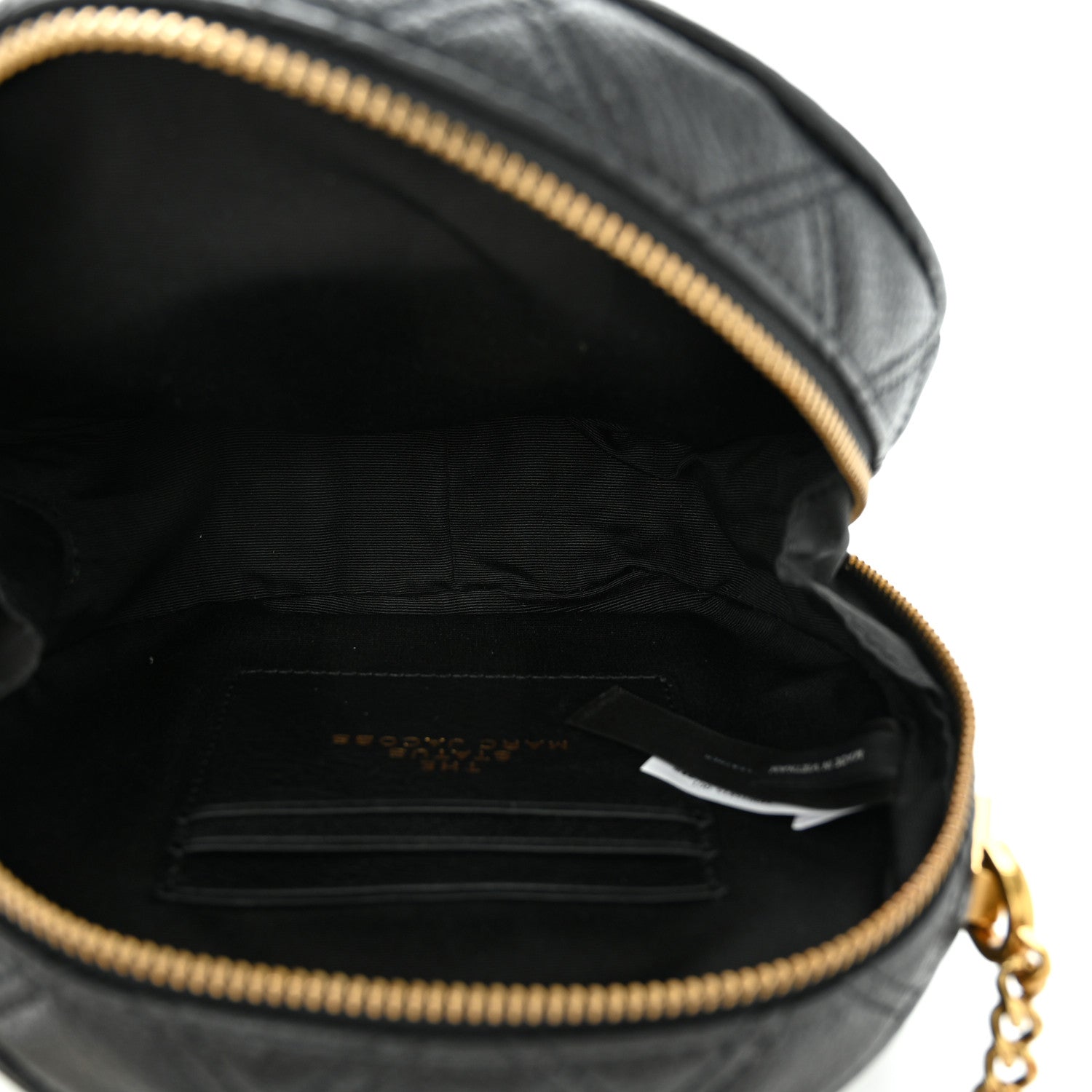 Marc Jacobs Grained Calfskin Quilted The Status Round Crossbody Black 5 of 10