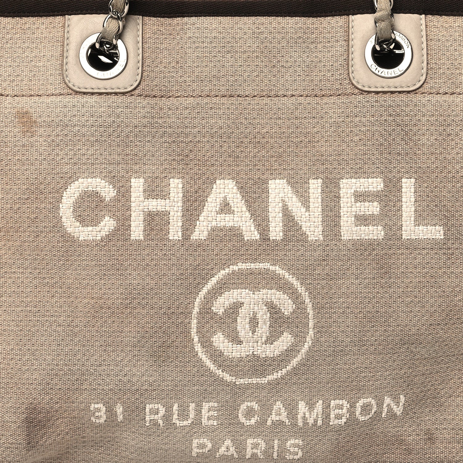 Chanel Mixed Fibers Calfskin Small Deauville Tote Beige Brown 7 of 15